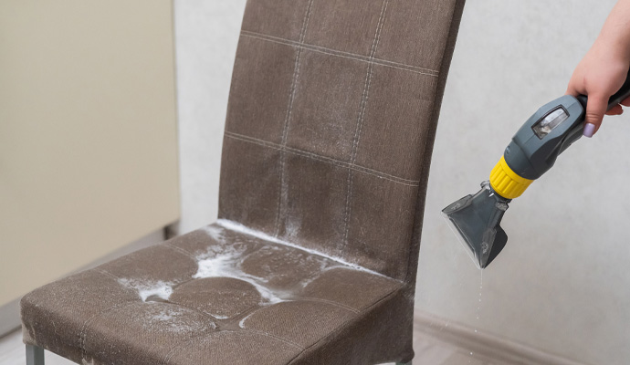 Cleaning stain from chair