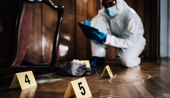 The process of cleaning up biohazard waste