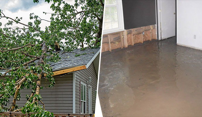 storm and flood damaged property