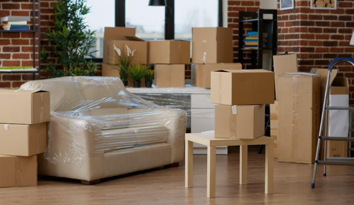 professionally pack-out living room furniture