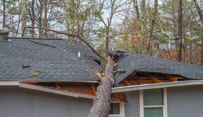 Storm damaged property